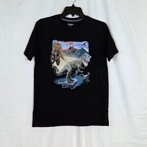 Old Navy Boys Black Dinosaur Soft Washed Short Sleeve Casual Graphic Tee XXL